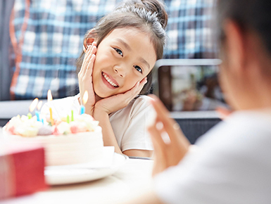 子どもの誕生日の写真