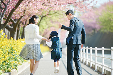卒業式・卒園式の家族写真